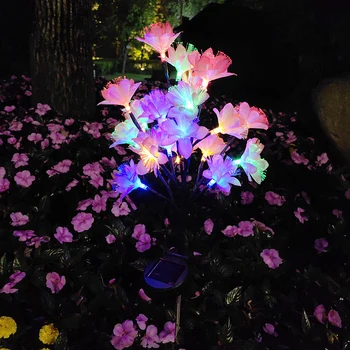 Ūdensizturīgs Dārza Saules Gaismas Saules Enerģijas Pagalma Apdare, LED Simulācijas Kamēlijas Ziedu, Zālienu Gaismas Optiskās Šķiedras Ziedu