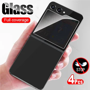 4gab Privātuma Aizsardzības Stiklu Samsung Galaxy Z Flip5 Ekrāna Aizsargs Sumsung ZFlip5 Flip 5 ZFlip 5 Atpakaļ Rūdīta Stikla Plēves
