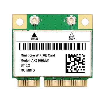 AX210 5374M WIFI 6E 5G Gigabit Bezvadu Tīkla Karte MINI PCIE 5.2 Bluetooth Tīkla Kartes Modulis Ar 8DB Antena