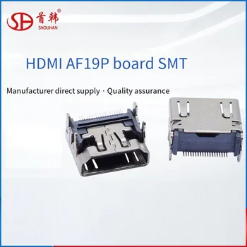 HDMI female connector AF180 grādu horizontālā Plāksteris 19Pin valdes SMT četru pin valdes video plug