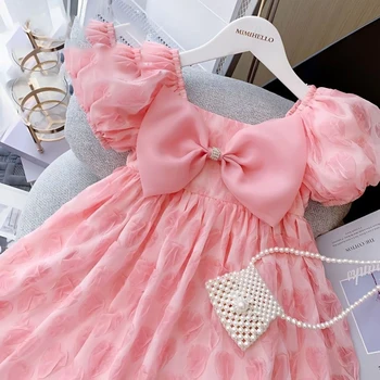 2023 Jaunu Korejiešu Modes Vintage Elegants Modes Žēlastība Maiga Gudrs Kawaii Chic Dress Tīrtoņa Krāsu Kvadrātveida Kakla Vienkrāsainu Tērpu