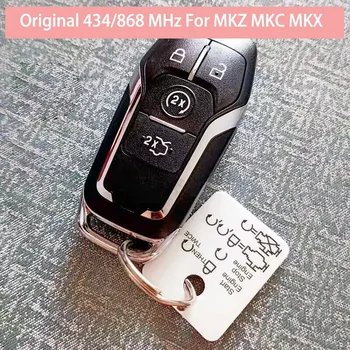 Sākotnējā 4 Pogu 434 MHz 868MHz Smart Key Lincoln MKZ MKC MKX Tālvadības pults Taustiņu 49 Chip