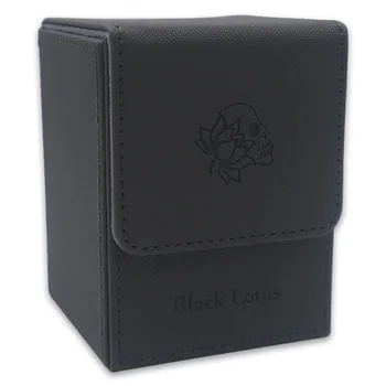 Black Lotus PU Ādas PREMIUM High-End Spēcīgu Lielu 90+Kartes Uzglabāšanas GADĪJUMĀ PVC Bezmaksas TCG/LCG KLĀJA LODZIŅĀ KARTES Turētāju (Pelēka Krāsa)