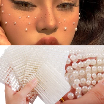 3D Sejas Pērļu Rotas Eyeshadow Uzlīmes pašlīmējošās Sejas, Ķermeņa Uzacu Dimanta Nagu Uzlīmes Dimanta Apdare, 3mm/4mm/5mm/6mm