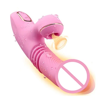 Nepieredzējis Vibratori Klitora Stimulators Sievietēm Dildo Apsildāmi Thrusting Clit Sūcējs Seksa Rotaļlietu Pieaugušajiem-18 Sieviešu Maturbation