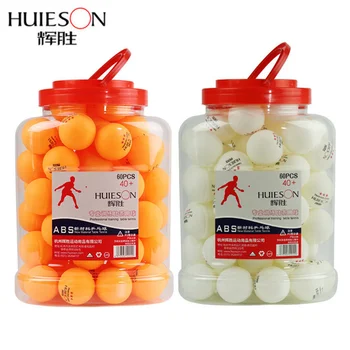 HUIESON 60Pcs/Barelu, 3 Zvaigžņu Galda Tenisa Bumbiņas Profesionālās Pieaugušo Apmācības Jauno Materiālu ABS Plastmasas Elastīna Ping Pong Balle D40+