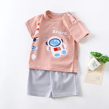 2023 Jauns Bērnu Īsām piedurknēm Uzvalks Uzstādīt Tīras Kokvilnas Meiteņu Vasaras Apģērbu Zēnu T-krekls Bērnu Apģērbs bērnu apģērbs