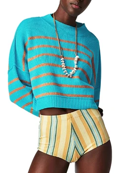 Sieviešu s Izmēra Kabeļu Adīt Džemperi, kas Y2K Vintage Stila Zaudēt garām Piedurknēm Apkalpes Kakla Salātu Džemperis Džemperis Mājīga Ziemas Streetwear