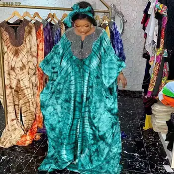 Jauno Musulmaņu Modes Dubaija Tuvajos Austrumos Sequin Drukāt Loose Fit Kleita Ar Galvas Āfrikas Etniskā Stila Kleita Kleita Islāma Apģērbi