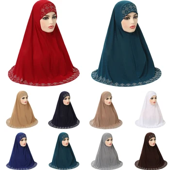 Dimantu Khimar Viens Gabals AI Amira Sievietēm Musulmaņu Pilnībā Segtu Niqab Instant Šalle Hijab Islāma Velciet Uz jau Gatavas Valkāt Turban