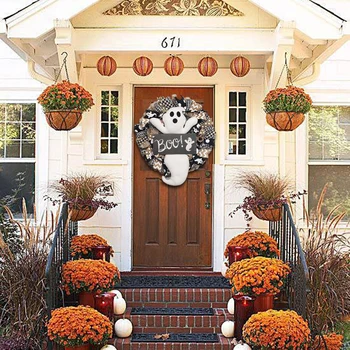 Durvīm Halloween Vainags Zīme Priekšā Lievenis Karājas Āra Durvīm Ornamenti, Sienas Dekori Melnā Rezidentiem Dāvanu