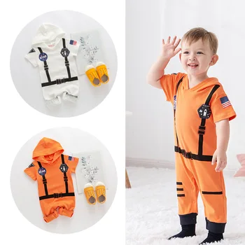 Bērnu Apakšveļa Vasaras Īso Pelēkā Vārna Astronauts Cosplay Kostīmu Romper Zēns Kosmosa Meitenes Tērps Jumpsuit Halloween Toddle Lien Uzvalks