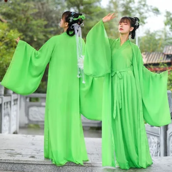 Sieviešu Seno Ķīniešu Tērpos Cross-apkakles Platām piedurknēm Hanfu Pasaku Princese Tautas Deju Kleita Apģērbs Liels Izmērs 2XL