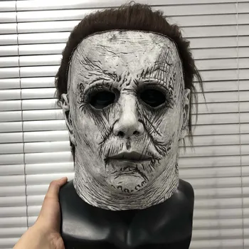 2018 Halloween Michael Myers Nazis Maska Cosplay Rāpojošs Asiņaina Killer Demon Lateksa Ķivere Karnevāls Saģērbt Puse Tērpu Aksesuārus