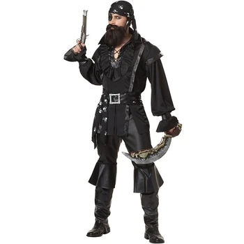Halloween Pieaugušo Cosplay Pirātu Vīriešu Skatuves Šovs Kostīms