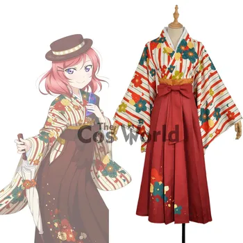 Mīlu Dzīvot Taisho Romances Nishikino Maki Kimono Yukata Apģērbs Anime Pielāgot Cosplay Kostīmi