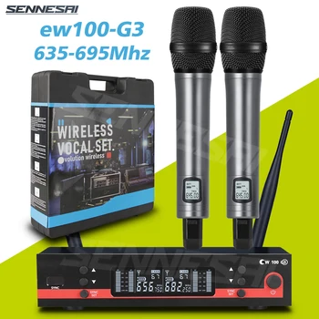 ew100G3 Profesionālās Dual Bezvadu Microphne Posmā Veiktspējas 2 Kanāli 600-699MHz UHF Karaoke Metāla Rokas e835 augstākās Kvalitātes