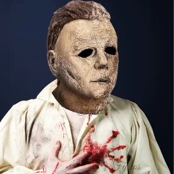 Michael Myers Tērpu Halloween Cosplay Šausmu Killer Pilnu Sejas Lateksa skropstu Tuša Terora Biedējošu Rave Maskēties Kliedziens Maska Vīriešiem