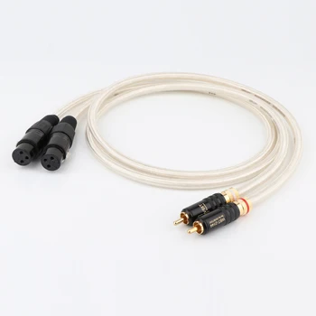 pāris hi-end Sudraba-Platedr OFC tīra vara RCA male, lai XLR male Audio Savienot Kabeli hifi audio extesion vadu kabelis