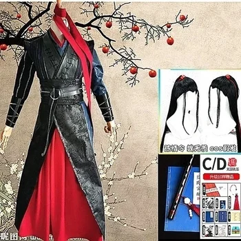 Halloween Cosplay Wei Wuxian Anime Kostīmu Grandmaster Dēmonisks Audzēšanas Cosplay Mo Dao Zu Shi Ķīna Izšuvumi Hanfu Uzvalks