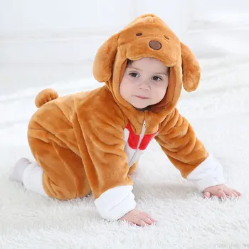Bērnu Kostīms, Brūns Suns Cosplay Boy Girl Halloween Kucēns Pidžamu 1-3 Gadiem, Bērnu Kid kawaii Gudrs Rāvējslēdzēju Kigurumis Jumpsuit