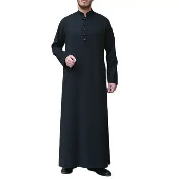 2023 Pavasara Vasaras Modes Stila Musulmaņu Vīriešu Ar Garām Piedurknēm Ar Melnu Ilgi Jubba Thobe Musulmaņu Vīriešu Apģērbu Musulmaņu Abaya