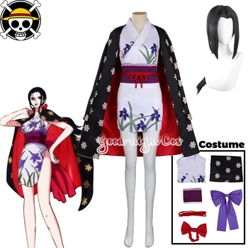 Anime, Nico Robin cosplay Kostīmu Parūka melns mētelis, svārki sieviete Vienotu Kinomo Halloween puse Uzvalks