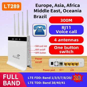 Rj11 Interfeiss Balss Funkcija LTE WPS CPE 4G Modema Sim Karti Maršrutētāju Rj45 Wan LAN, Bezvadu Wi Fi Hotspot ES Spraudni Atslēgt Eiropā