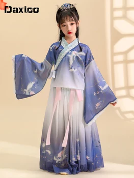 Seno Meitene Tradicionālo Hanfu Kleitu Bērnu Deju Princese Kleita Bērni Skolā Posmā Cosplay Apģērbu Tang Dynasty Pasaku Kleitas