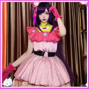 Anime Oshi nav Ko Hoshino Ai Cosplay Kostīmi Cute Meitene Princešu Kleitu Lolita Šifona Svārki Trušu Galvassegu Halloween Pilns Uzvalks