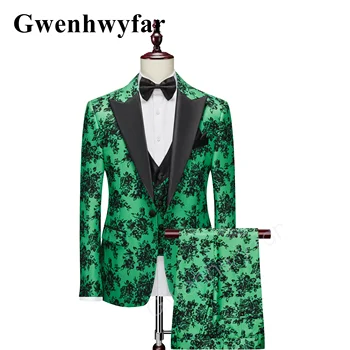 Gwenhwyfar Jaunu Vīriešu Uzvalku Britu Gadījuma trīsdaļīga Īpašs Modelis, Auduma Līgavainis Kāzu Kleitu, Uzvalku (Žakete+Veste+Bikses) Homme