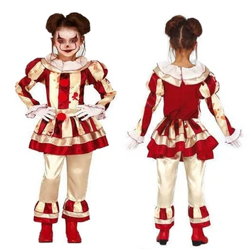 Cirka Klauns, Pennywise Cosplay Kostīmu Meitenes droll Joker Cosplay Karnevāls Halloween Karnevāls Bērniem Karnevāla Puse Kleita