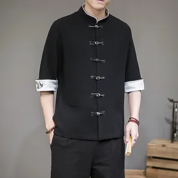 Ķīnas Tradicionālo Apģērbu Hanfu Vīriešiem, Topi, Mūsdienu Modes Stila Āzijas Tang Uzvalks, Krekls Kung Fu Mēteļi Žaketes Ķīna Interneta Veikals