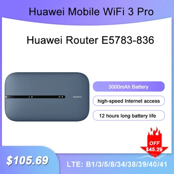 Sākotnējā Huawei Mobile, WiFi, 3 Pro Maršrutētāju E5783-836 kabatas wifi router 4G LTE Cat7 ar sim maršrutētāju mobilo hotspot bezvadu modemu