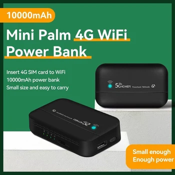 4G LTE Router WiFi Repeater Atslēgt Mifi Portatīvo Modemu, Tīkla Expander 4G Sim Kartes Slots Kabatas Wifi Hotspot 10000mAh Powerbank