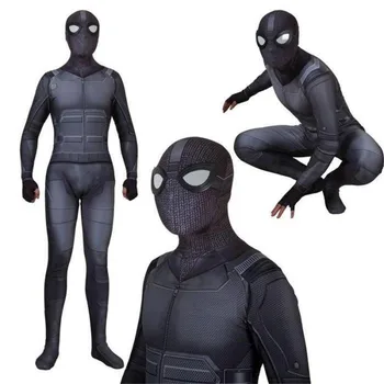 Vīrieši Halloween Ver Van Huis Zirnekļcilvēka Stealth Black Cosplay Kostīmu Zentai Uzvalks Pieaugušajiem Bērniem Bodysuit Puse Jumpsuits