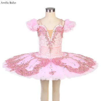 B22306 Pielāgota Rozā Profesionālā Baleta Tutu Pieaugušo Meitenes Cukura Plūmju Deju Tērpi Solo Kleita Klasiskā Baleta Tutus