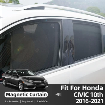 Honda CIVIC 10. Gen FK7 MK10 2016-2020 Magnētisko Auto Saulessargs Priekšējā Vējstikla Aizkaru Aizmugurējo Sānu Logu Saules Ēnā Aizsargs