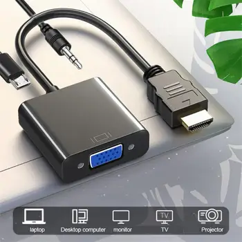 HDMI-saderīgam uz VGA Adapteris Digitālā uz Analogo Pārveidotāju Kabelis PSLaptop TV Lodziņu, lai Projektors Displayer HDTV