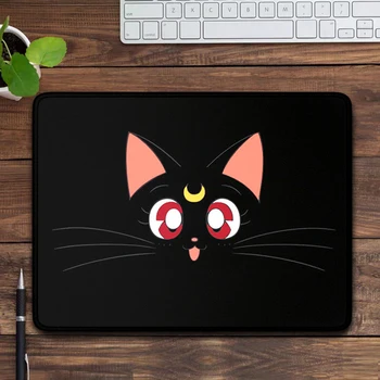 Melnais Kaķis, Pele Spilventiņu Mazās Peles Paliktnis Anime Sailor Moon Kawaii Peli Mat Datoru, Biroja Piederumi Galda Paklājiņš Pasūtījuma Mause Pad