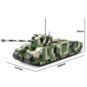 Pasaules Kara Lielbritānijā par, tas II Smagais Tanks Militārā Transportlīdzekļa Modeļa Veidošanas Bloku WW2 Armijas Skaitļi Ķieģeļu Assmble Rotaļlietas Zēniem Dāvanas