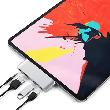 Tipa-C Doka Adapteri USB C Tipa HDMI Audio 3.5 USB 3.0 Hub dokstacija Multi-Port Adapter iPad Pro MacBook Pro