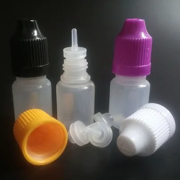 100gab PE Caurspīdīgums 5ml Plastmasas Pudeles Pilinātāju Ar bērnu aizsardzībai paredzētām Krāsu Klp tukšu Acu Pudeles Pilinātāju 5ml E-Šķidruma pudele