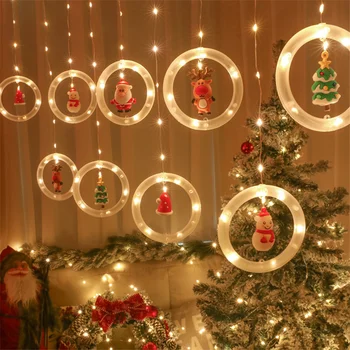 LED Elk Sniegavīrs Ziemassvētku Vainags Pasaku String Gaismas USB 3M Santa Claus Aizkaru Gaismas Mājas Guļamistabas Pusi, Kāzu Dekorēšana