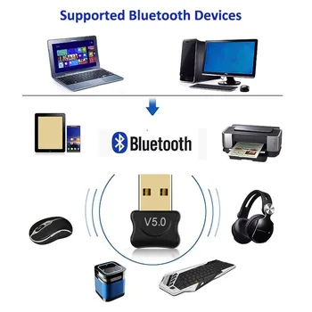 USB Bluetooth5.0 Adapteris Raidītājs Uztvērējs USA 5.0 Audio Bluetooth Adapteri Bezvadu USB Adapteris, kas Piemērots Darbvirsmas Grāmatiņa