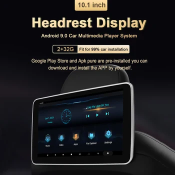 Auto Pagalvi Monitors Displejs Planšetdatora 10.1 collas 2+32G Android Auto Aizmugurējā Sēdekļa, Video Atskaņotājs, FM, Bluetooth AirPlay Ievadi skārienekrānu
