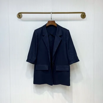 Uzvalks jaka lina materiāla augstas kvalitātes modes temperaments Slim plānas atpūtas universāls 2023 rudens sieviešu karstā jauns