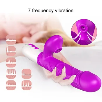 Teleskopiskie Lielo Dildo Vibratoru Klitora Sūcējs Maksts G Spot Clit Stimualtion Apkures Nepieredzējis Vibratori Seksa Rotaļlietas Sievietēm, Pieaugušo