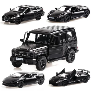 1:36 Sakausējuma Lējumiem Auto Aizsmakusi Black Simulācijas Modelis, Transportlīdzekļa Benz Medusa Lamborghini Murcielago atgrūst Durvis, Rotaļlietas Zēns
