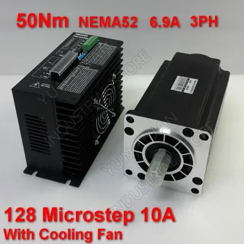 50Nm 130mm NEMA52 6.9 A Stepper Motor Driver Komplektu, 3PH 32 DSP AC18-220V 128 Microstep Ar Dzesēšanas Ventilatoru, Augstu Griezes momentu CNC